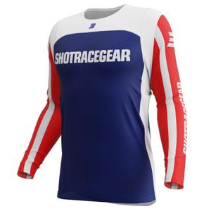 Motokroso marškinėliai Shot Contact Mythic blue-red