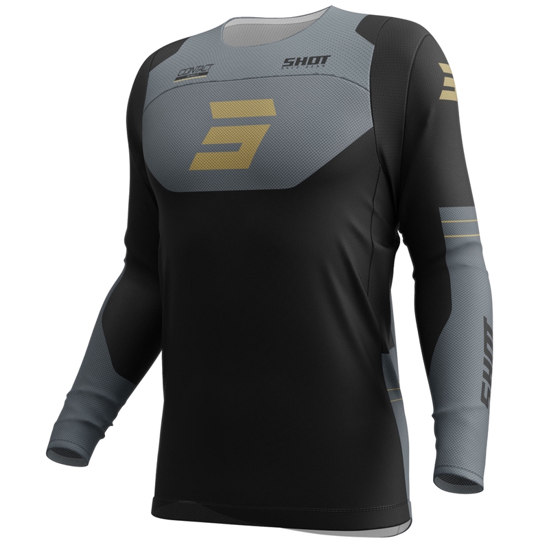 Motokroso marškinėliai Shot Contact Shield gold