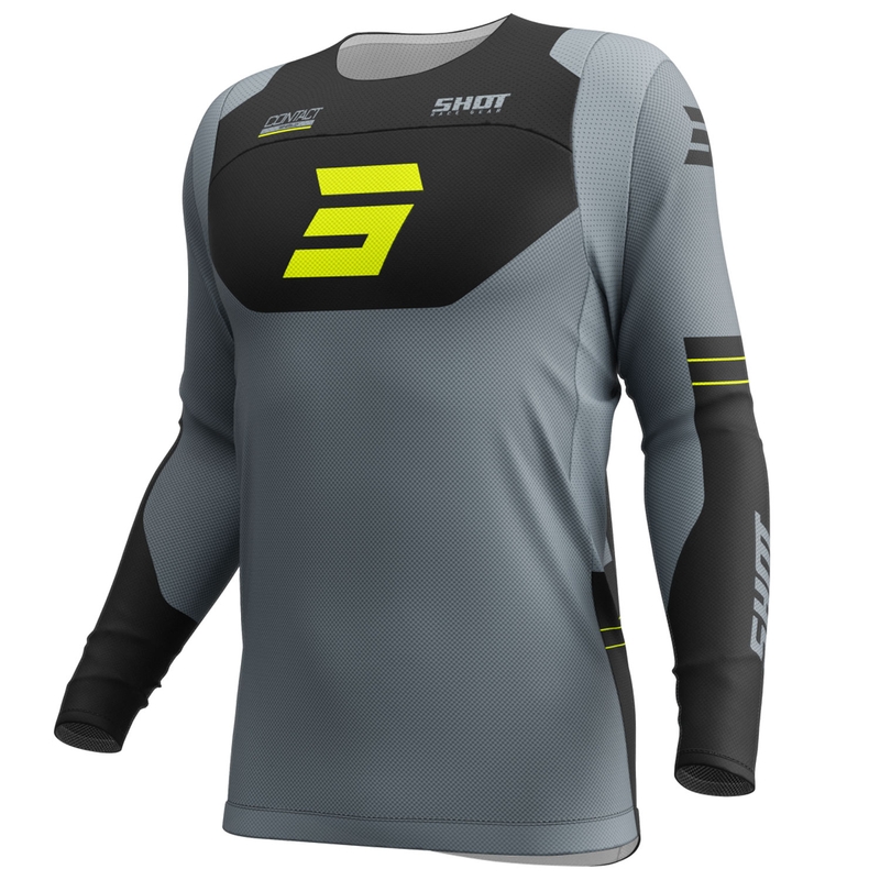 Motokroso marškinėliai Shot Contact Shield fluo yellow