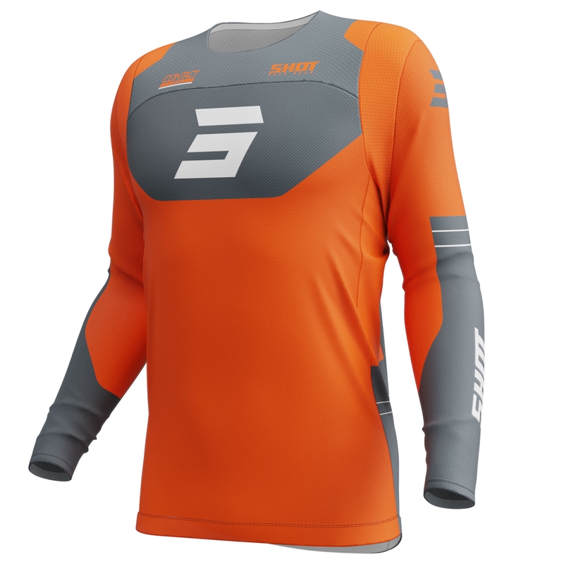 Motokroso marškinėliai Shot Contact Shield orange