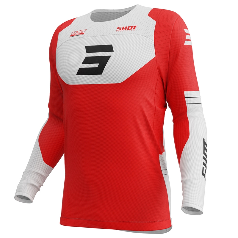 Motokroso marškinėliai Shot Contact Shield raudoni
