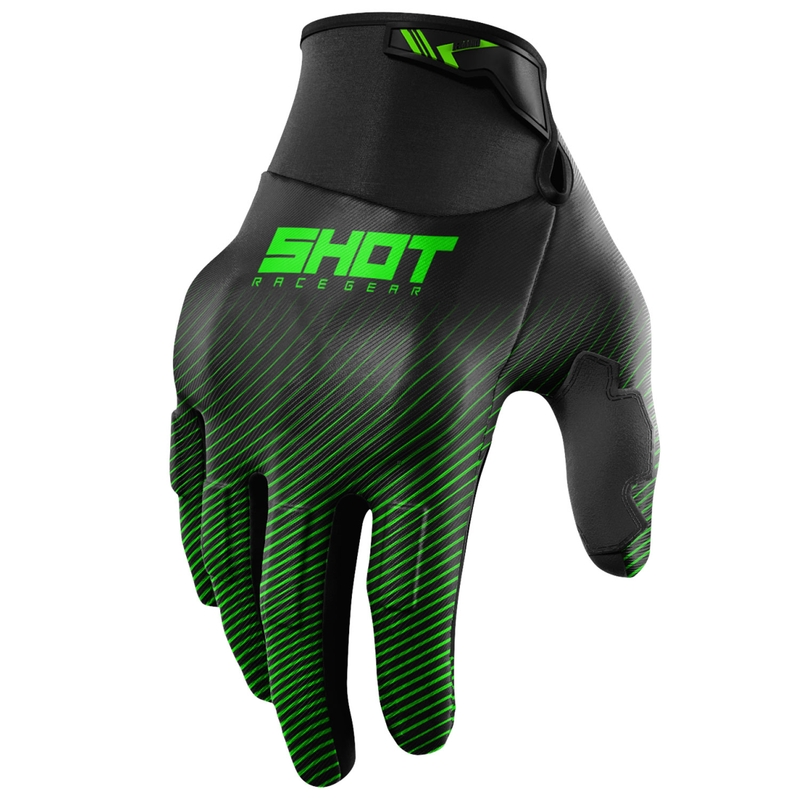 Motokroso pirštinės Shot Drift Rim Green