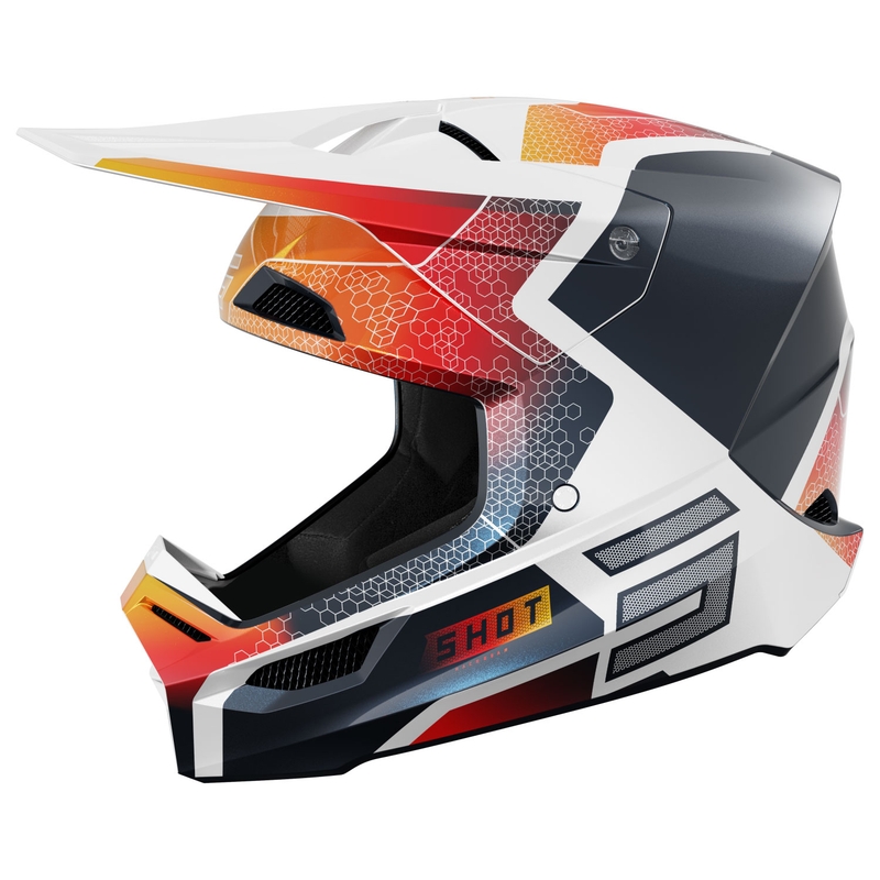 Vaikiškas motokroso šalmas Shot Furious Phaser blue-red