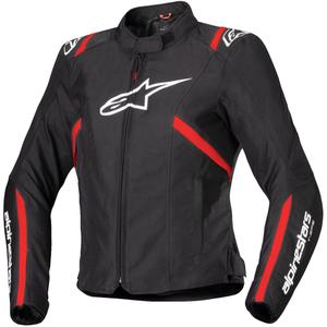Alpinestars Moterų Stella T-SPS 2 neperšlampama juoda-balta-fluo raudona motociklininko striukė