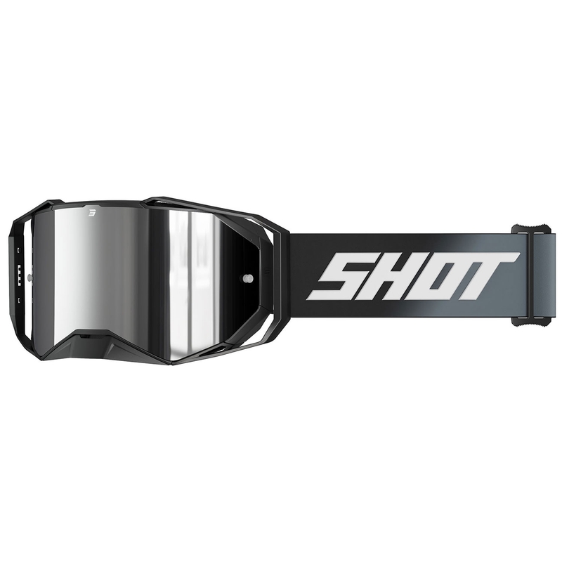 Motokroso akiniai "Shot Lite" Juodos spalvos su sidabriniu iridžio stiklu