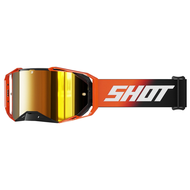 Motokroso akiniai "Shot Lite" Kietos oranžinės spalvos su oranžiniu iridžio stiklu