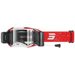 Motokroso akiniai "Shot Lite Roll-Off Mist" raudoni su skaidriu stiklu