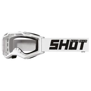 Vaikiški motokroso akiniai Shot Rocket Kid 2.0 vienspalviai balti su skaidriu stiklu