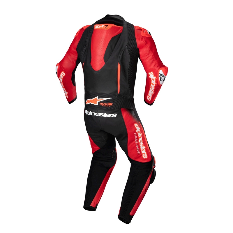 "Alpinestars GP-R7 Tech-Air" paruoštas / suderinamas juodas / raudonas vientisas odinis kostiumas