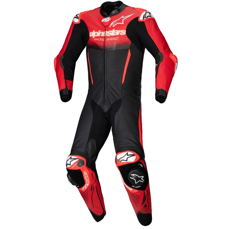 "Alpinestars GP-R7 Tech-Air" paruoštas / suderinamas juodas / raudonas vientisas odinis kostiumas