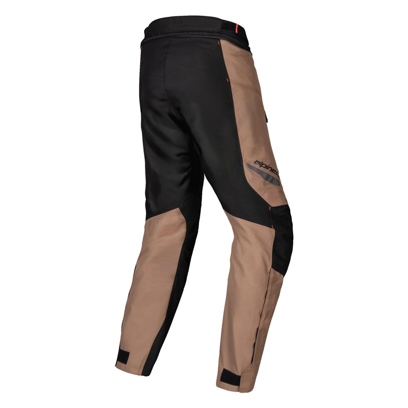 Alpinestars ST-1 Vandeniui atsparios chaki, smėlio, juodos ir fluoro raudonos spalvos motociklininko kelnės