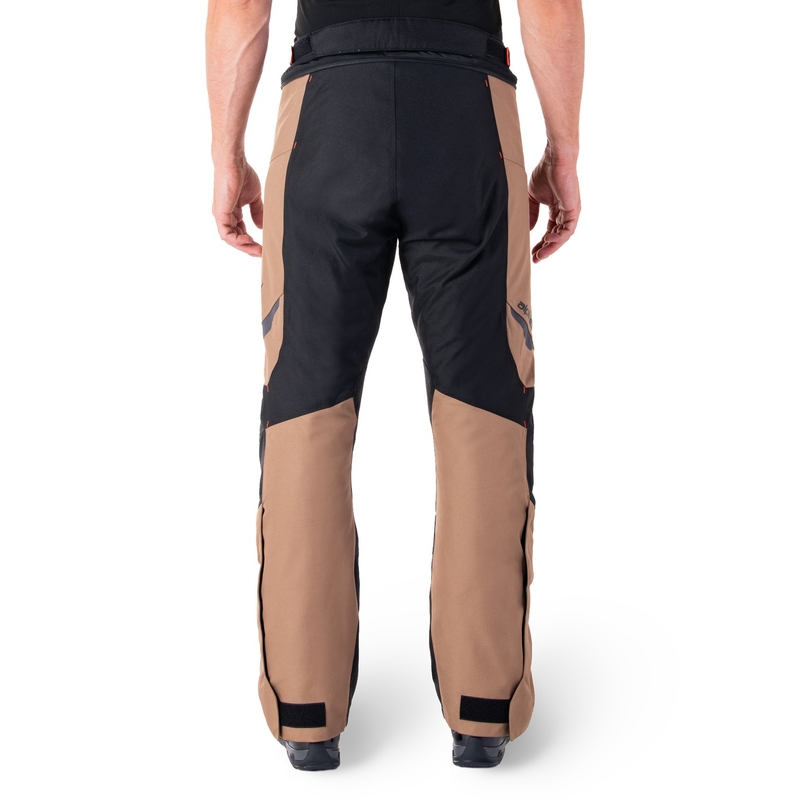 Alpinestars ST-1 Vandeniui atsparios chaki, smėlio, juodos ir fluoro raudonos spalvos motociklininko kelnės