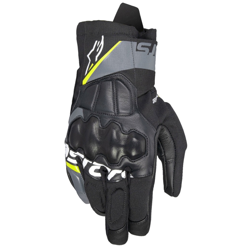 "Alpinestars Corozal 3 Drystar" juodai pilkos ir mėlynai geltonos motociklininko pirštinės