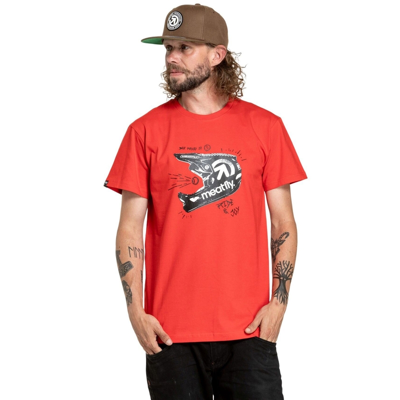 Marškinėliai Meatfly Fullface red