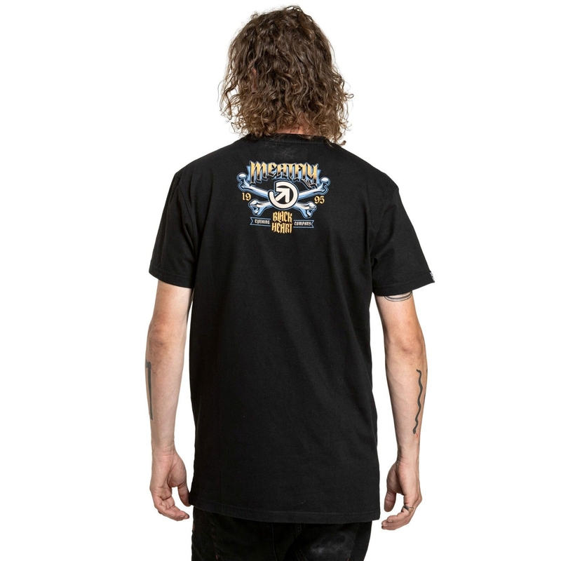 Marškinėliai Meatfly Whiskey Crossbones black