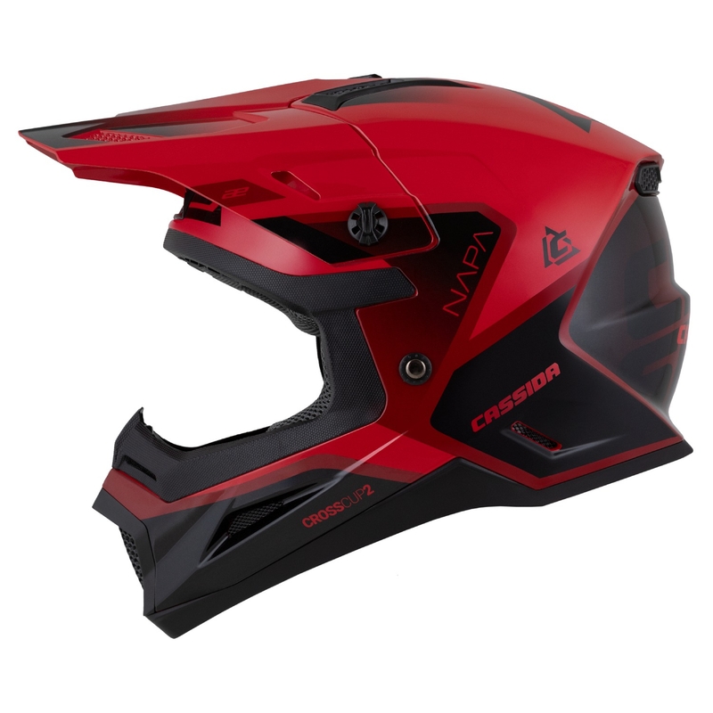 Cassida Cross Cup 2 Napa vaikiškas motokroso šalmas pearl red-purple-black