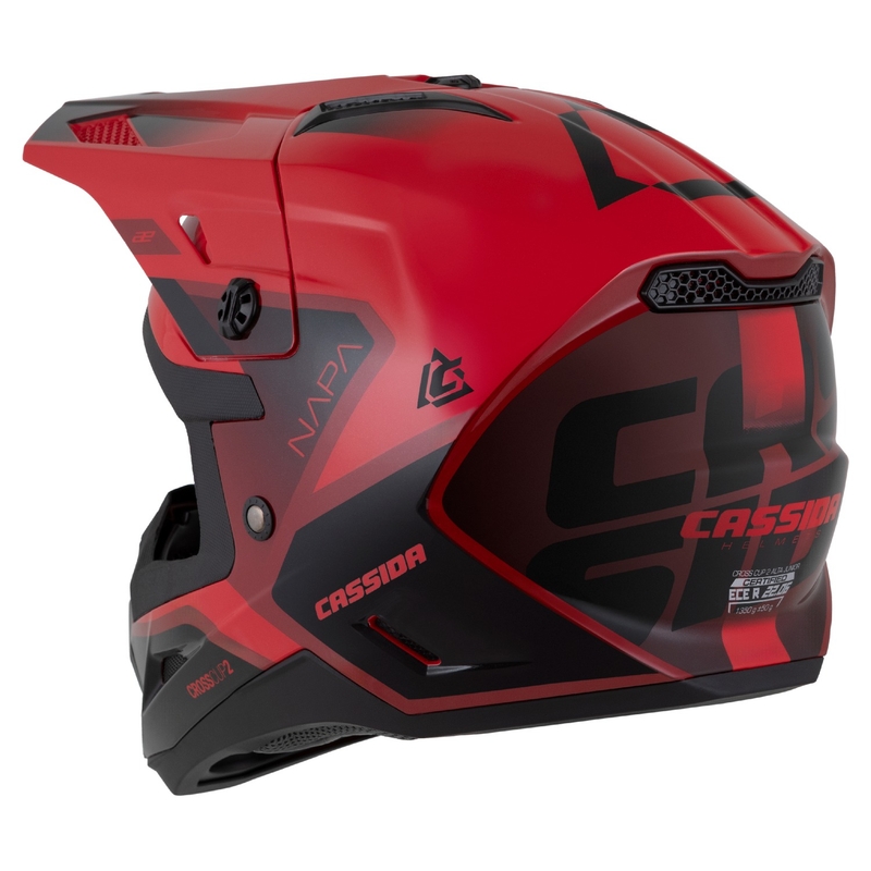 Cassida Cross Cup 2 Napa vaikiškas motokroso šalmas pearl red-purple-black