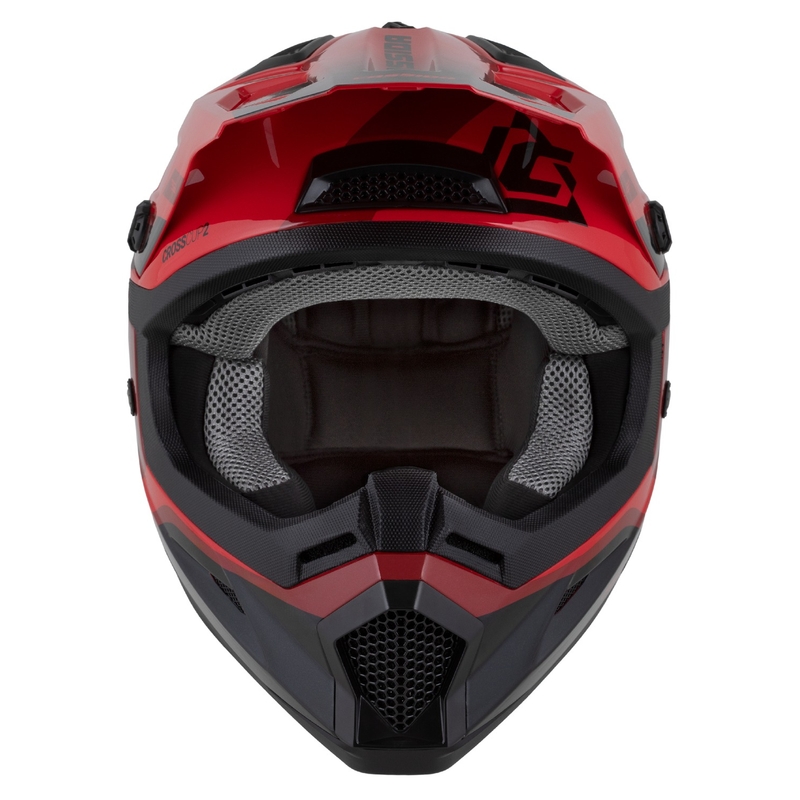 Cassida Cross Cup 2 Napa vaikiškas motokroso šalmas pearl red-purple-black