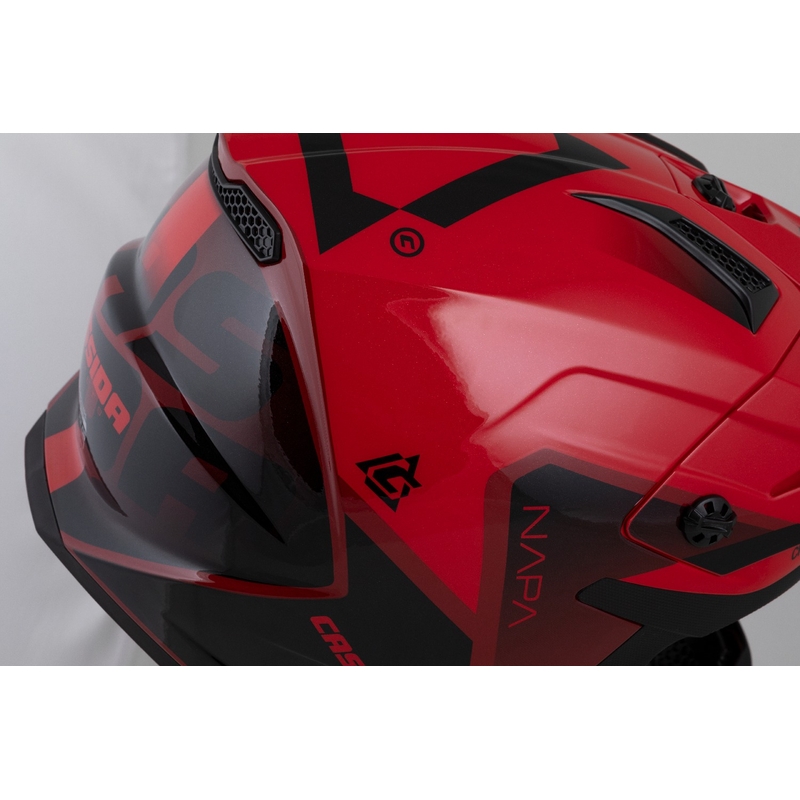 Cassida Cross Cup 2 Napa vaikiškas motokroso šalmas pearl red-purple-black