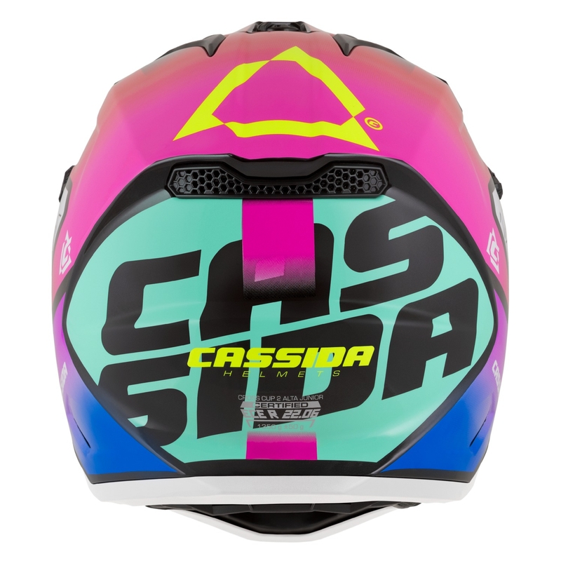 "Cassida Cross Cup 2 Napa Pearl Multicolor" vaikiškas motociklininko šalmas