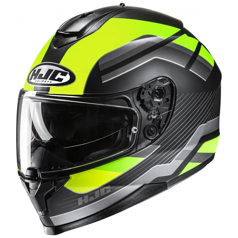 Integruotas motociklininko šalmas HJC C70N Belis MC3HSF fluo geltonai juodas