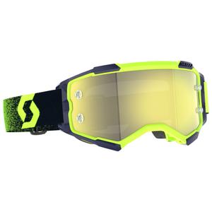 Motokroso akiniai SCOTT Fury CH green-fluo yellow su veidrodiniu stiklu