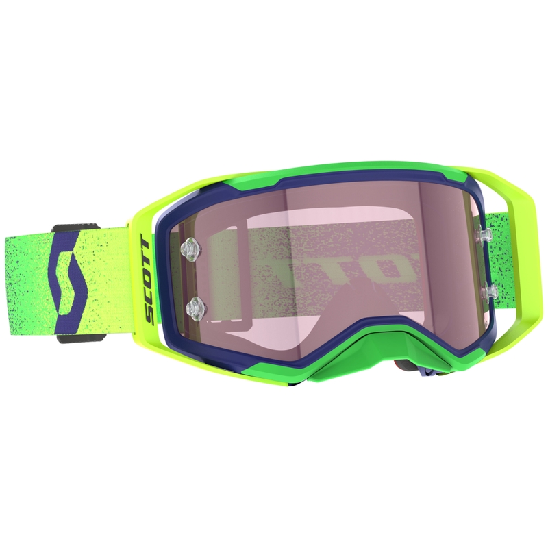 Motokroso akiniai SCOTT Prospect 2.0 AMP violetiniai-fluo geltoni su rausvu stiklu