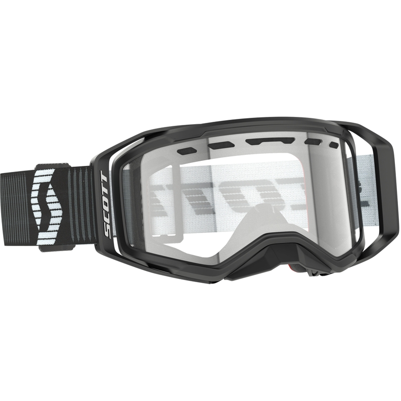 Motokroso akiniai SCOTT Prospect 2.0 Enduro juodai balti su skaidriu stiklu