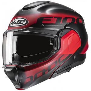 HJC F100 Hetal MC1SF juodai raudonas apverčiamas motociklininko šalmas
