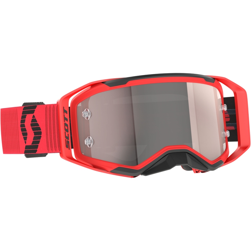 Motokroso akiniai SCOTT Prospect 2.0 raudonai juodi su sidabriniu stiklu