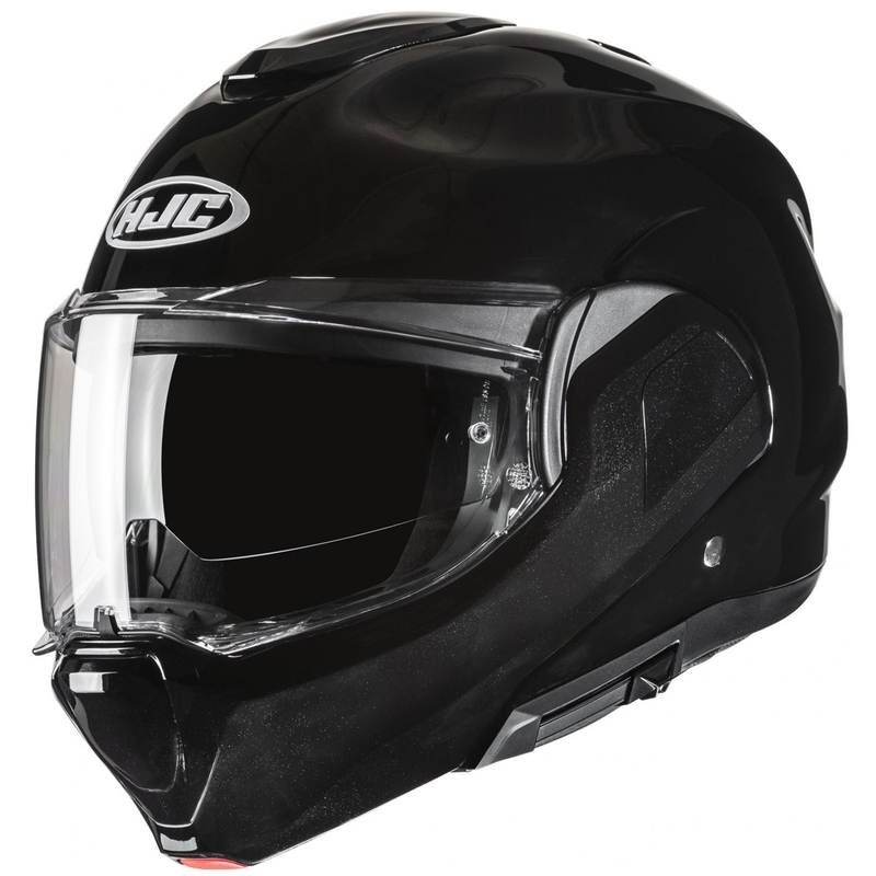 HJC F100 Solid metallic black flip-up motociklininko šalmas