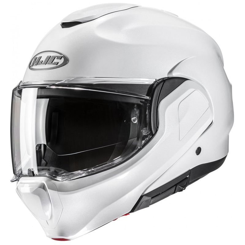 HJC F100 Solid pearl white apverčiamas motociklininko šalmas