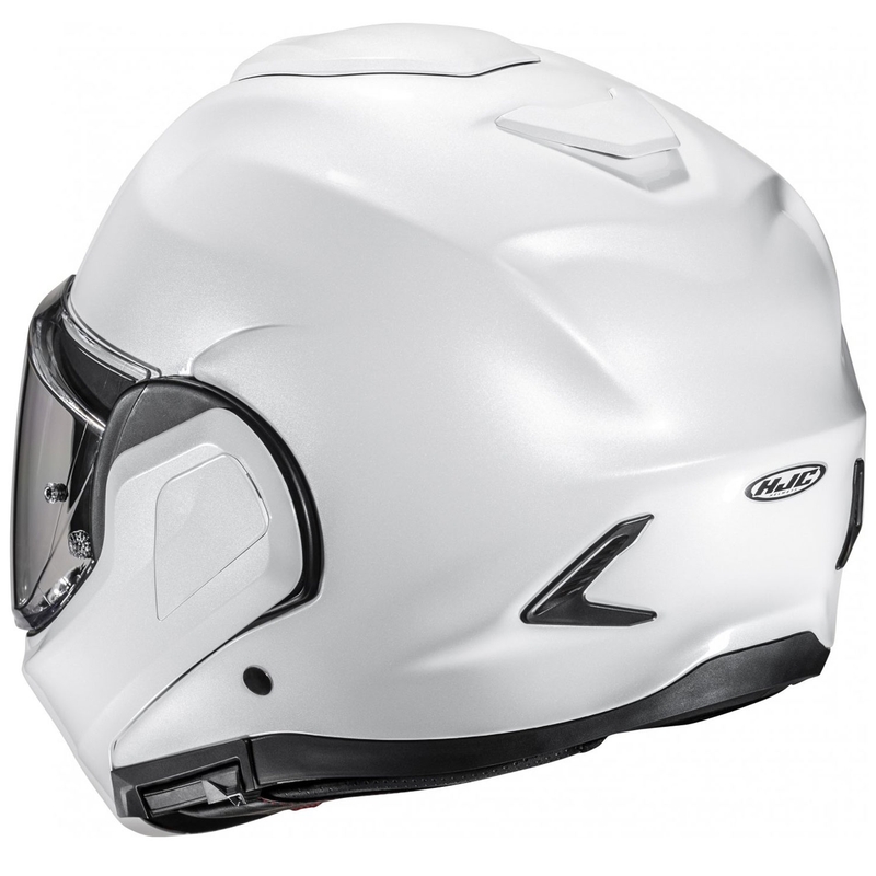 HJC F100 Solid pearl white apverčiamas motociklininko šalmas