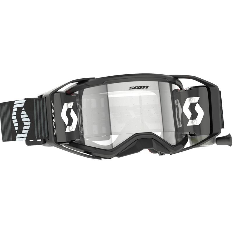 Motokroso akiniai SCOTT Prospect 2.0 Super WFS juodai balti su skaidriu stiklu