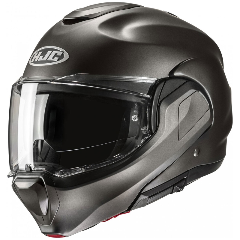HJC F100 Solid Semi Black-Titanium sulankstomas motociklininko šalmas