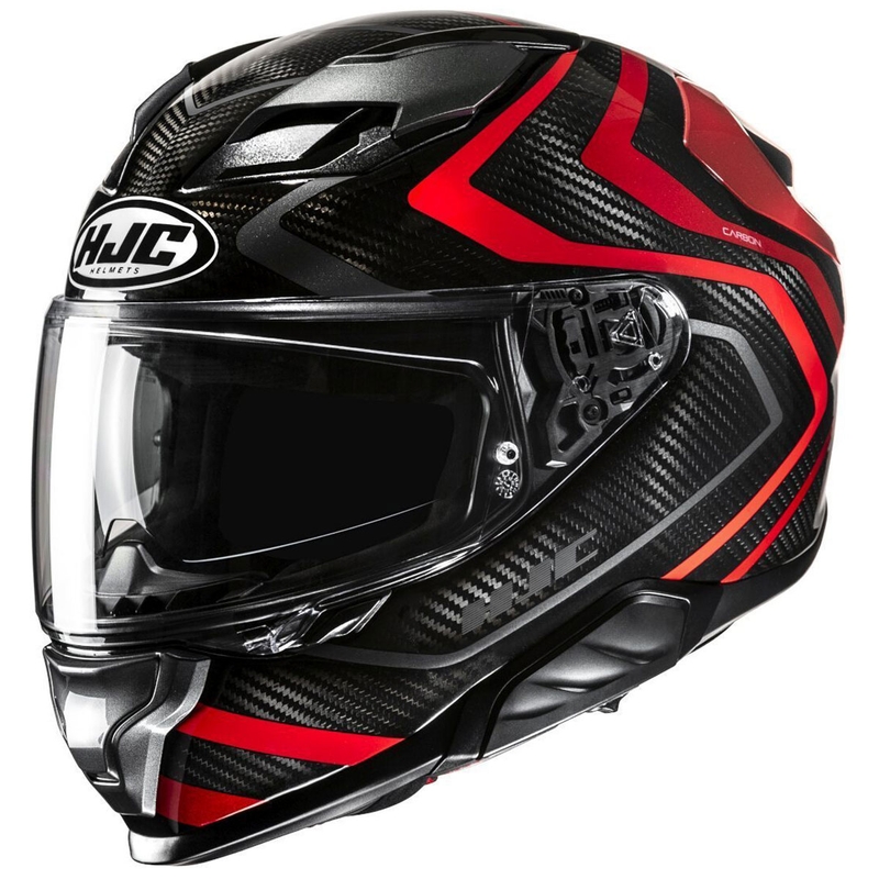 HJC F71 Carbon Nevio MC1 integralus motociklininko šalmas juodai raudonas