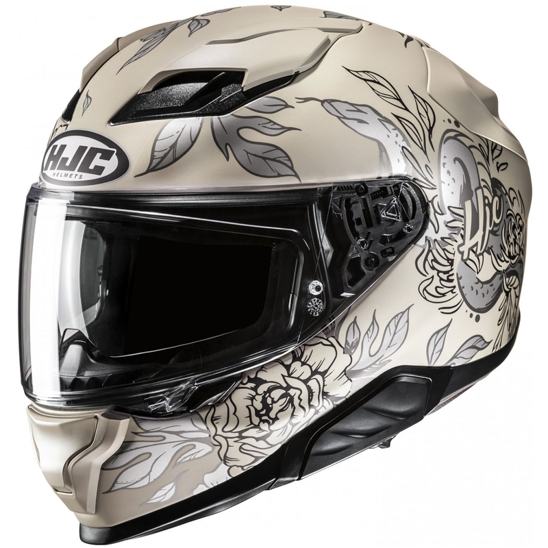Integruotas motociklininko šalmas HJC F71 Eliz MC9SF beige-grey