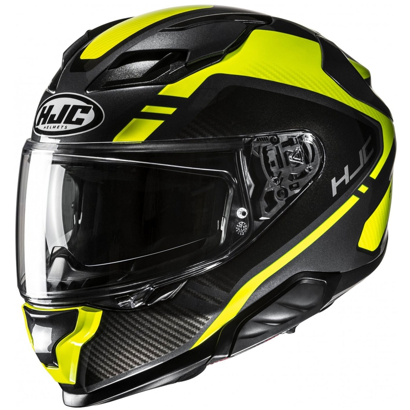 HJC F71 Tozz MC3H juodas-fluo geltonas integralus motociklininko šalmas