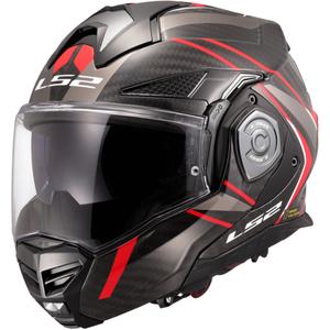 LS2 FF901 Advant X C Future II juodai raudonas sulankstomas motociklininko šalmas