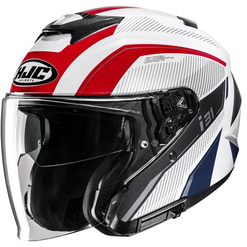 Atviras motociklininko šalmas HJC i31 Reno MC21 baltas-raudonas-mėlynas