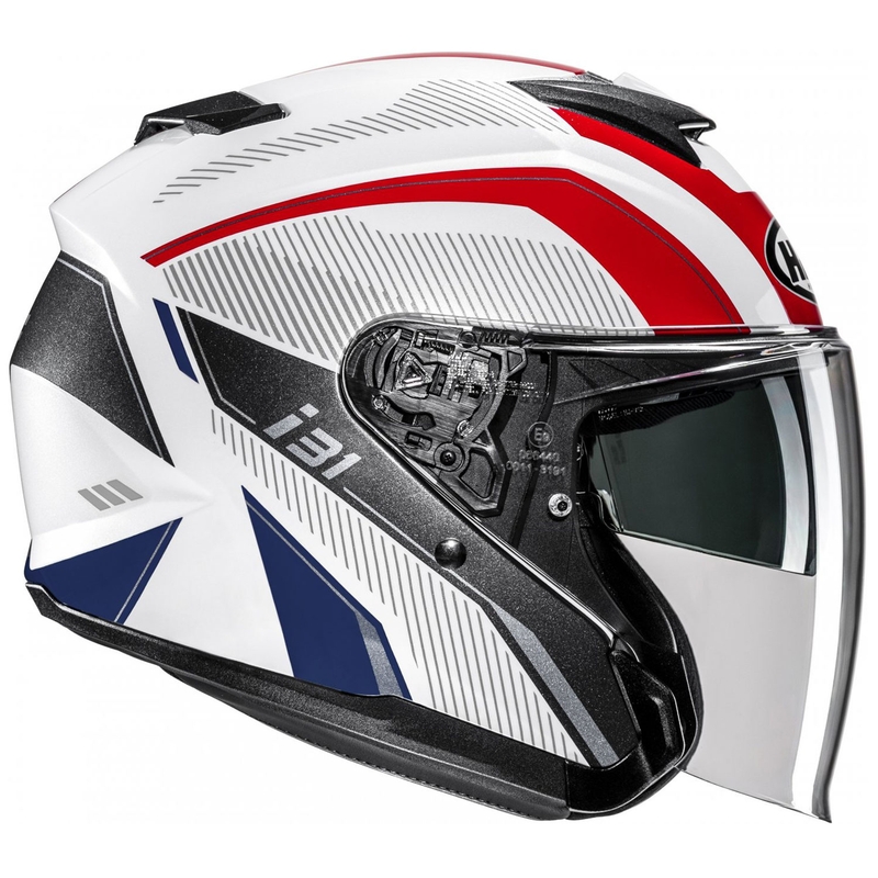 Atviras motociklininko šalmas HJC i31 Reno MC21 baltas-raudonas-mėlynas
