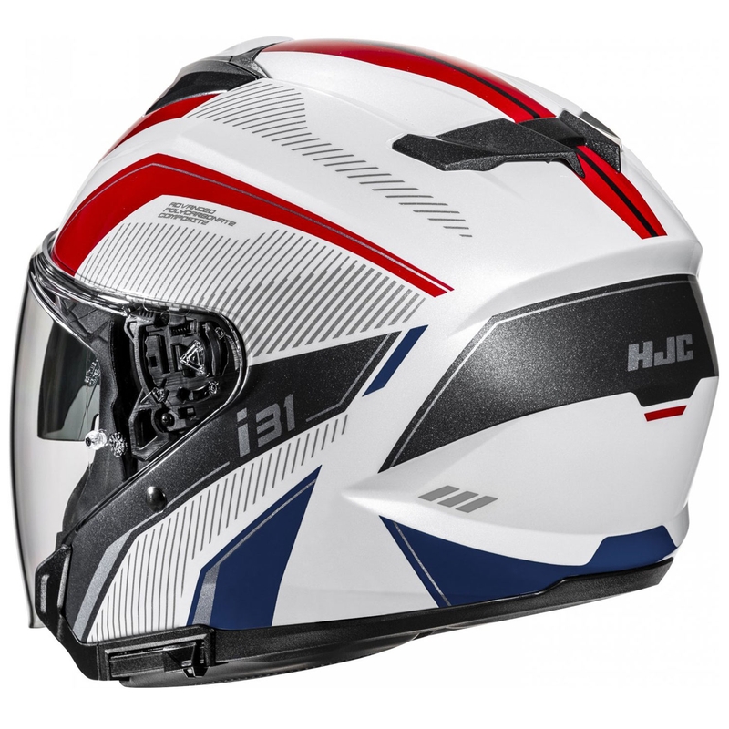 Atviras motociklininko šalmas HJC i31 Reno MC21 baltas-raudonas-mėlynas