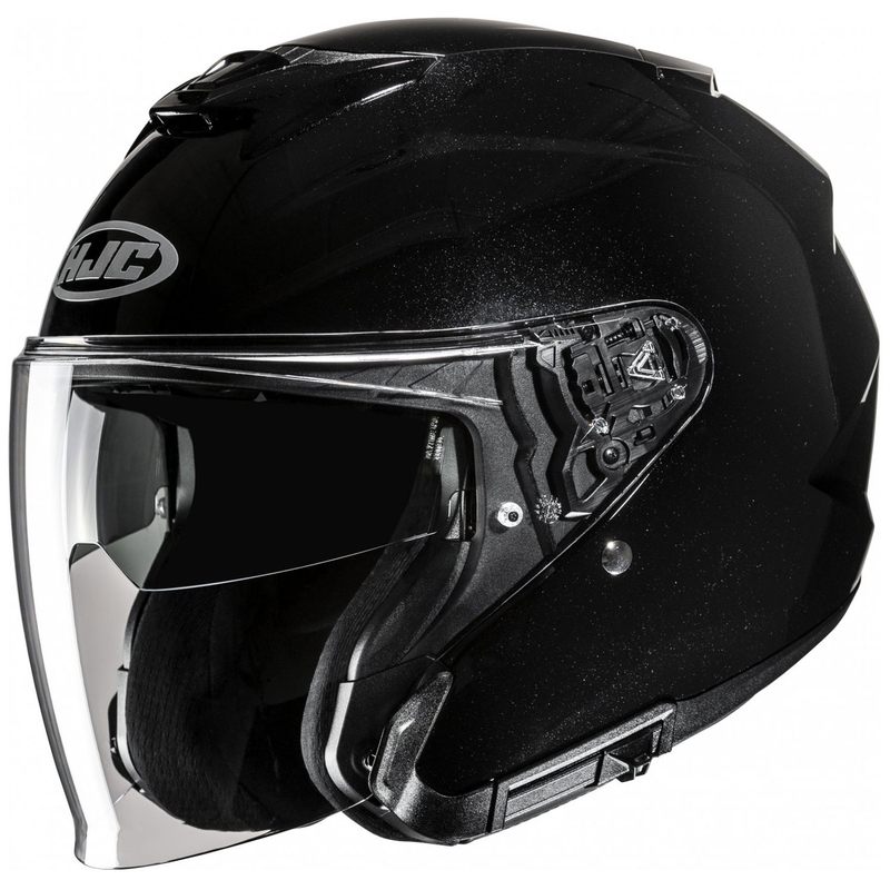 "HJC i31 Solid Metallic Black" atviras motociklininko šalmas