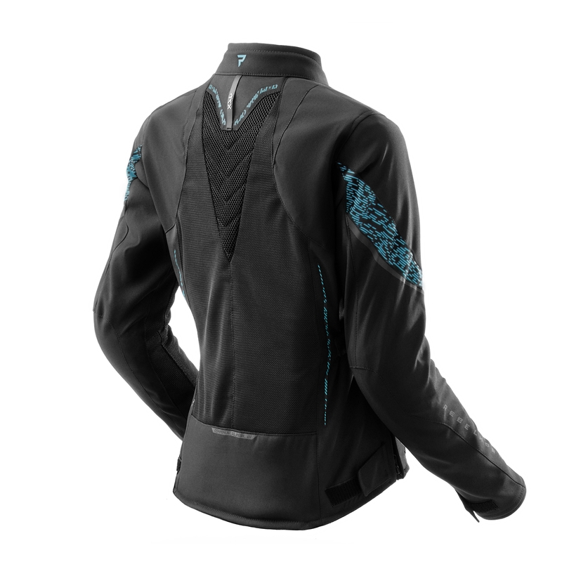 Moteriška motociklininko striukė Rebelhorn Jax Black and Mint