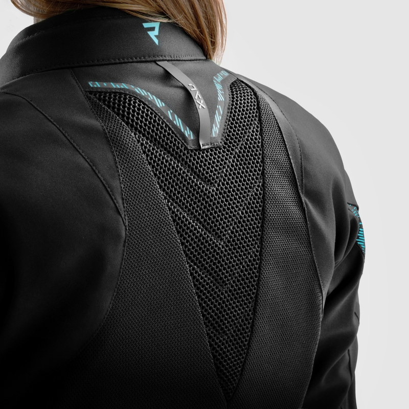 Moteriška motociklininko striukė Rebelhorn Jax Black and Mint