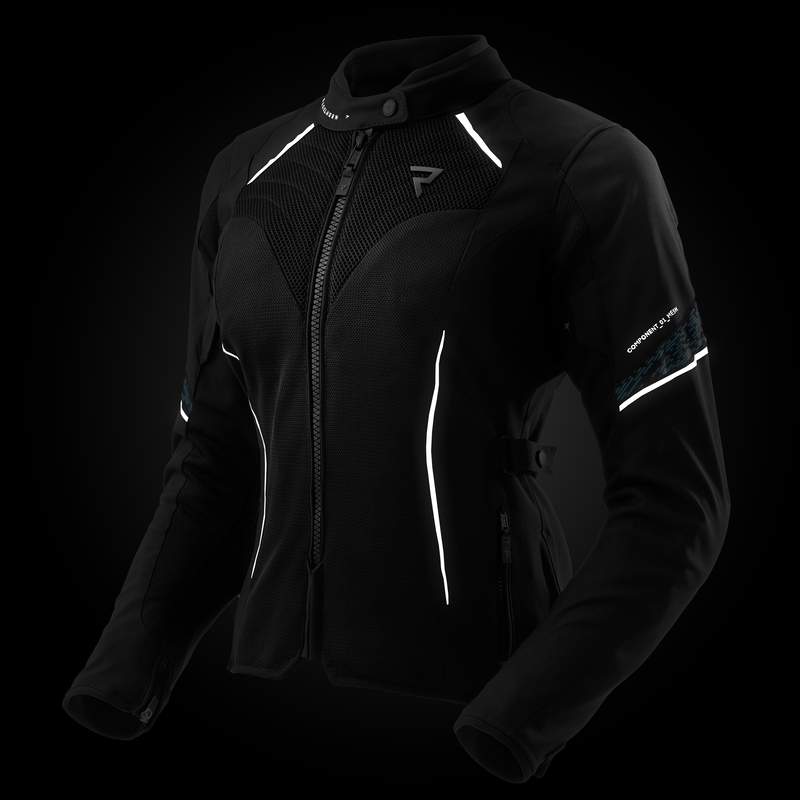 Moteriška motociklininko striukė Rebelhorn Jax Black and Mint