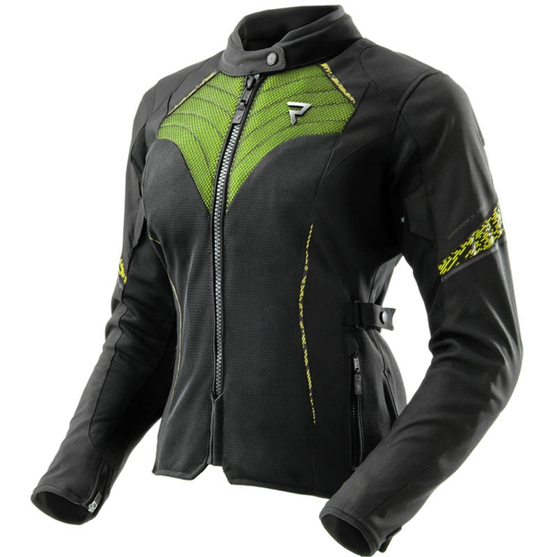 Moteriška motociklininko striukė Rebelhorn Jax black-fluo yellow