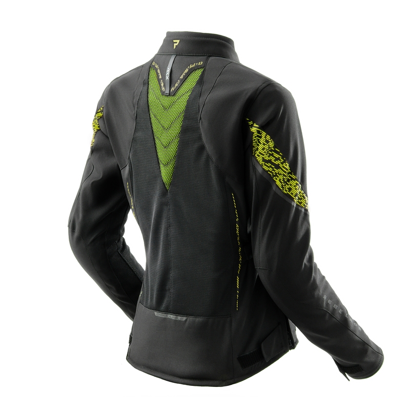 Moteriška motociklininko striukė Rebelhorn Jax black-fluo yellow