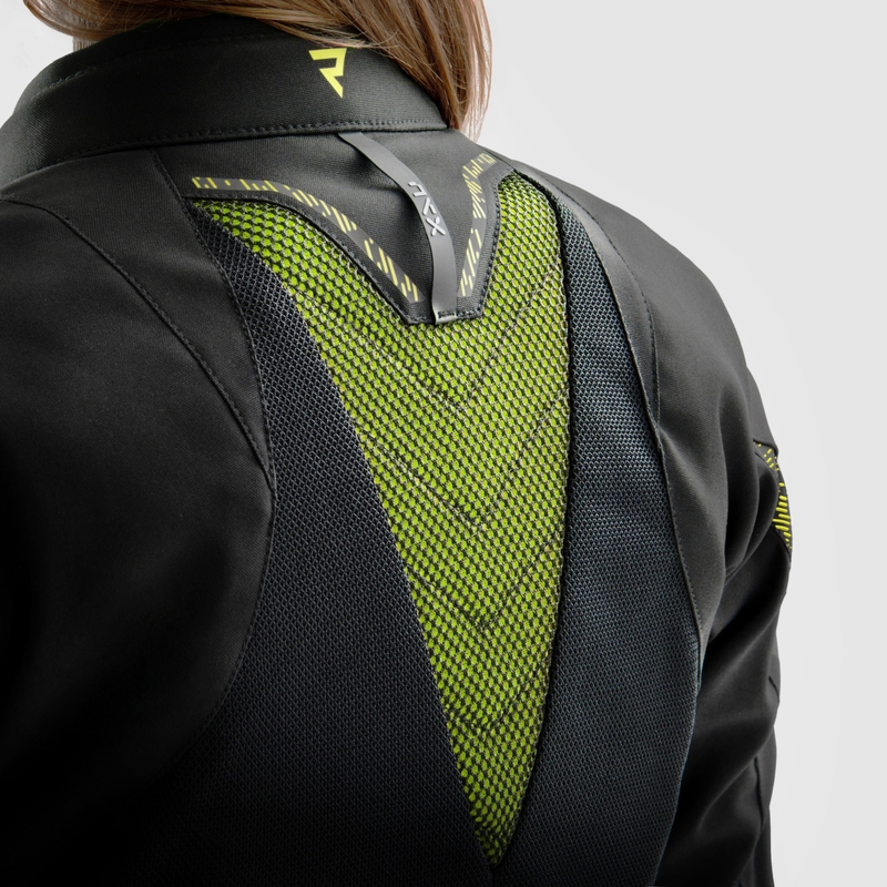 Moteriška motociklininko striukė Rebelhorn Jax black-fluo yellow