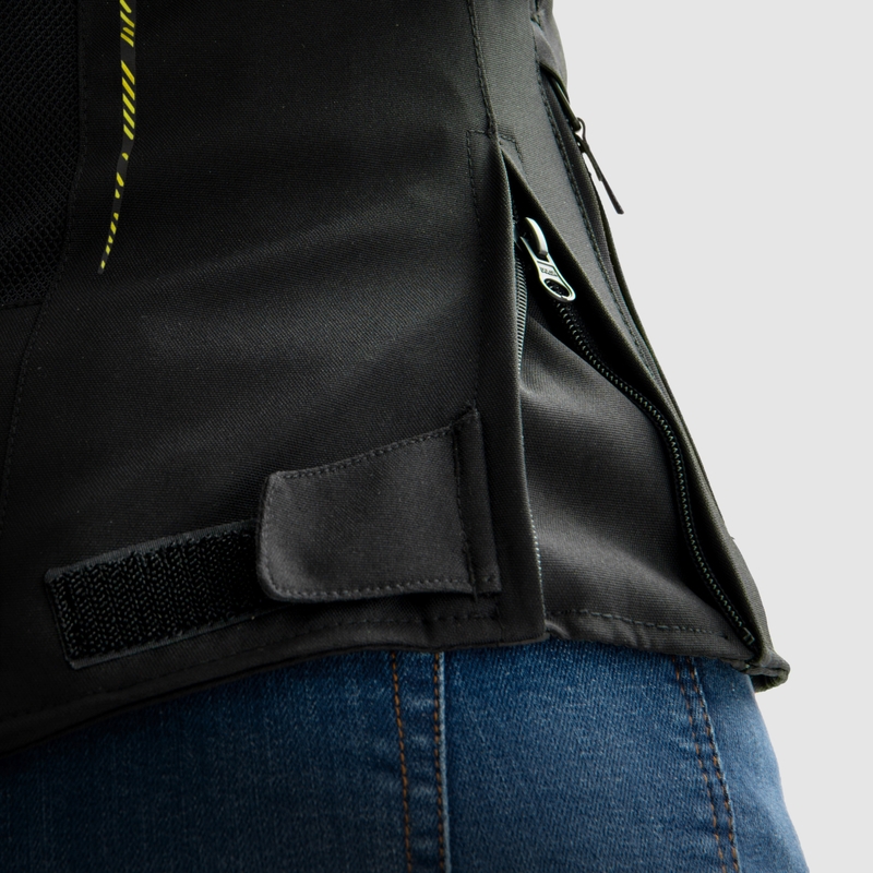 Moteriška motociklininko striukė Rebelhorn Jax black-fluo yellow